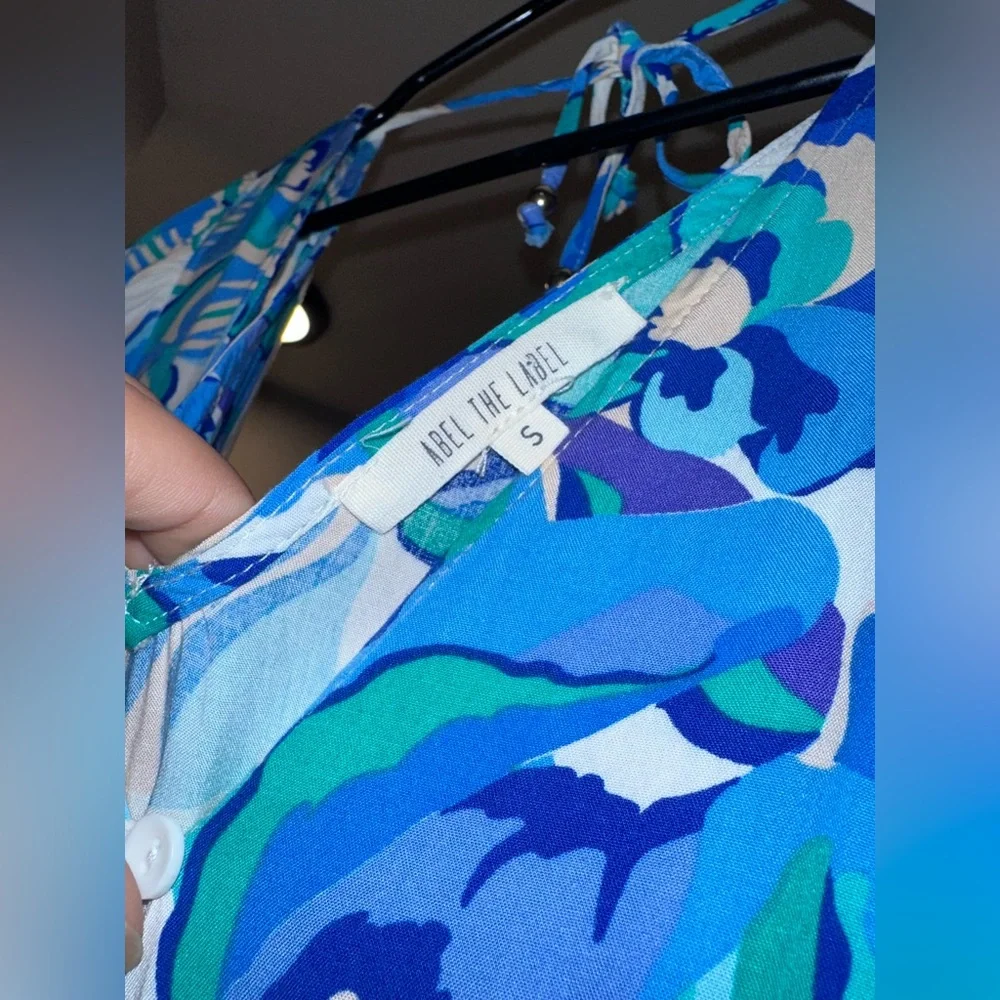 Anthropologie Abel the Label Blue Patterned Maxi Dress - Picture 5 of 6